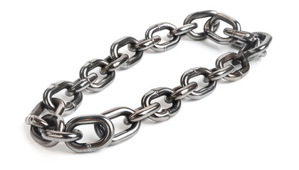 Obraz premium One common metal chain isolated on white