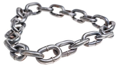 Obraz premium One common metal chain isolated on white