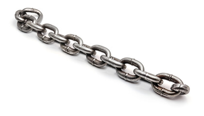 Obraz premium One common metal chain isolated on white