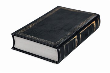 Obraz premium Black book isolated on white background with clipping path.