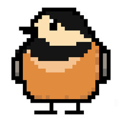 Fototapeta premium ドット絵, アニマルイラスト, ヤマガラ