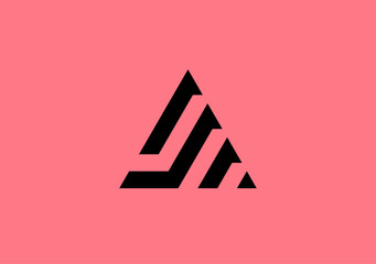 triangle logo letter A with steps and arrow symbol