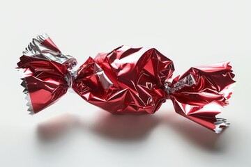 candy red wrapper empty and open isolated on white background with copy space for your text