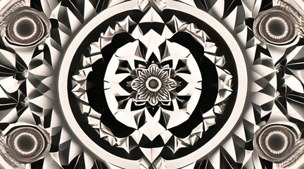 black and white mandala pattern, 4k resolution, generated ai - Powered by Adobe