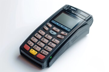 Obraz premium Credit card terminal on white background