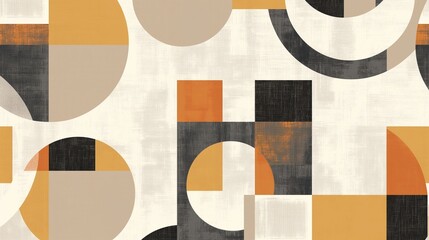 Aesthetic wallpaper featuring abstract geometric shapes in muted earth tones, creating a modern and sophisticated pattern on a neutral background.