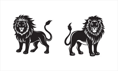 Obraz premium Lion silhouette design vector art AI Technology 