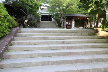  A Japanese shrine in Kamakura City in Kanagawa Prefecture : a scene of the access to the precincts of Kamakura-guu Shrine 　