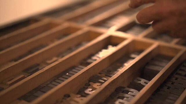 man working in old printing press