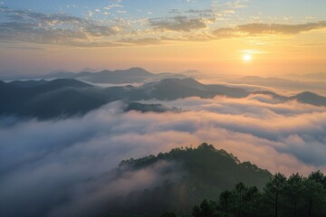 Obraz premium Sea of clouds in early morning