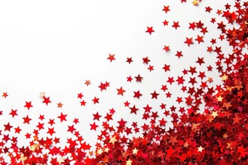 Obraz premium small red stars scattered on a white background