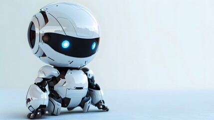 Close-up robot white surface