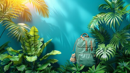 Stylish Boutique Hotel Featuring Tropical Plants and Travel Accessories