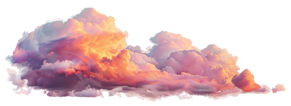 Picturesque sunset clouds cut out