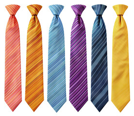 Set of colorful stylish neckties, cut out