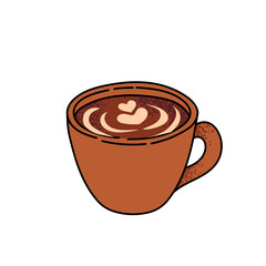 Hot coffee beverage, americano cup. Flat vector illustrations isolated on white background