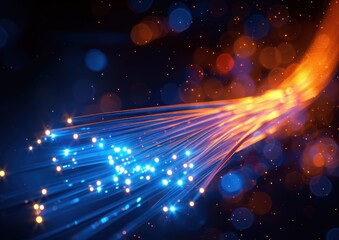 Obraz premium fiber optical network cable