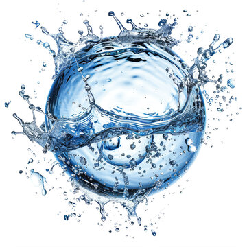 liquid water splash spere ball isolated on white or transparent png