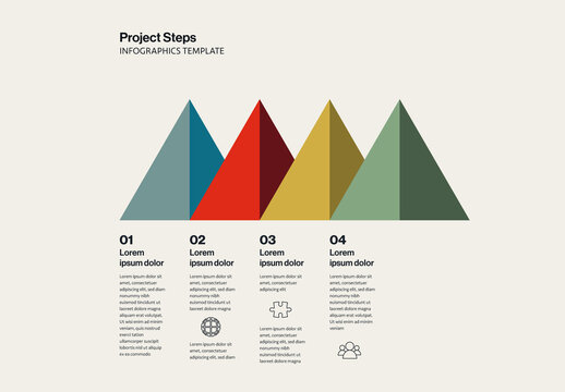 Infographics Template with Vertical Pyramid Shapes