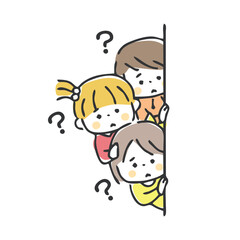 壁から覗いている子供　疑問