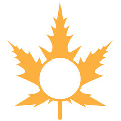maple leaf with circle inside autumn