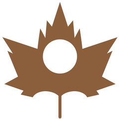 illustration of  maple leaf on autumn with circle