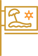 Beach Sign Vector Icon