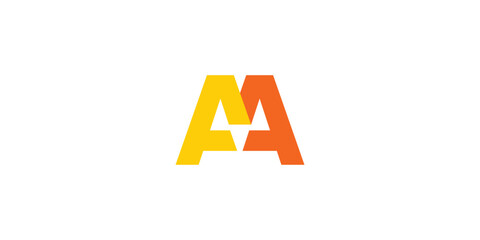 Modern and colorful letter AA initials logo design