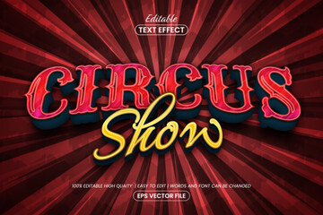 Vintage circus show text style, editable text effect design template