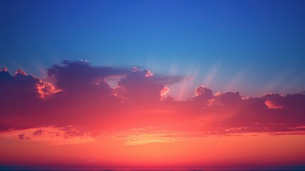 Obraz premium Gradient on the evening sky red blue color, beautiful copy space background