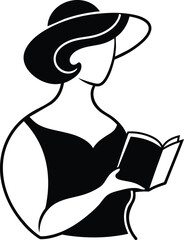 Women silhouette reading a book