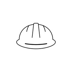 Construction helmet, linear icon. construction worker icon. Thin linear construction worker outline icon isolated on white background.