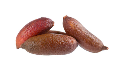 Fresh finger limes isolated on white background. Caviar lime. Fruits pods. Clipping path.