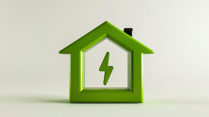 Fototapeta premium green house icon, Energy generation, power management, smart home, ioT home 