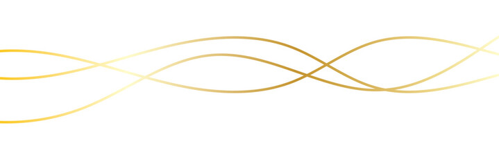 Golden wavy line, gold curved line, Vector illustration. EPS 10