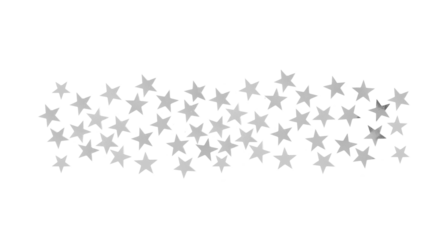Silver stars icon design isolated photo template, transparent background, png
