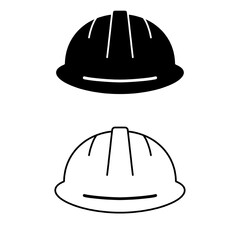 Construction helmet, linear icon. construction worker icon. Thin linear construction worker outline icon isolated on white background.