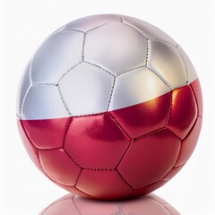Fototapeta premium poland flag paint football ball on isolated background , generated by AI. High quality photo