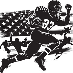American football Rugby silhouettes vector image Flat silhouette sports illustration