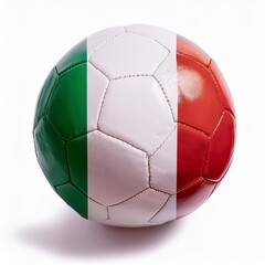 italy flag paint lon football ball on isolated background , generated by AI. High quality photo