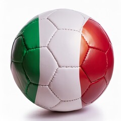 italy flag paint lon football ball on isolated background , generated by AI. High quality photo