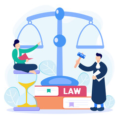 Illustration vector graphic cartoon character of law and justice