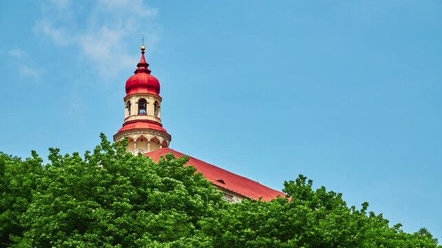 Tower in Nachod Castle. Nachod Chateau in East Bohemian town of Nachod of same name originated from former border castle. Since 2001 it has been protected as national monument of Czech Republic.
