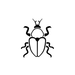 Simple bettle isolated flat black icon