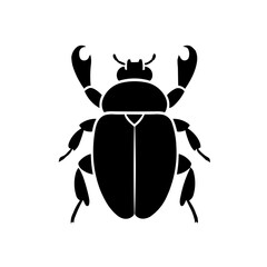 Simple bettle isolated flat black icon