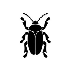 Simple bettle isolated flat black icon