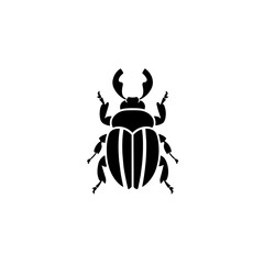 Simple bettle isolated flat black icon