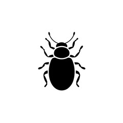 Simple bettle isolated flat black icon