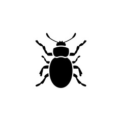 Simple bettle isolated flat black icon