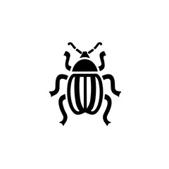 Simple bettle isolated flat black icon